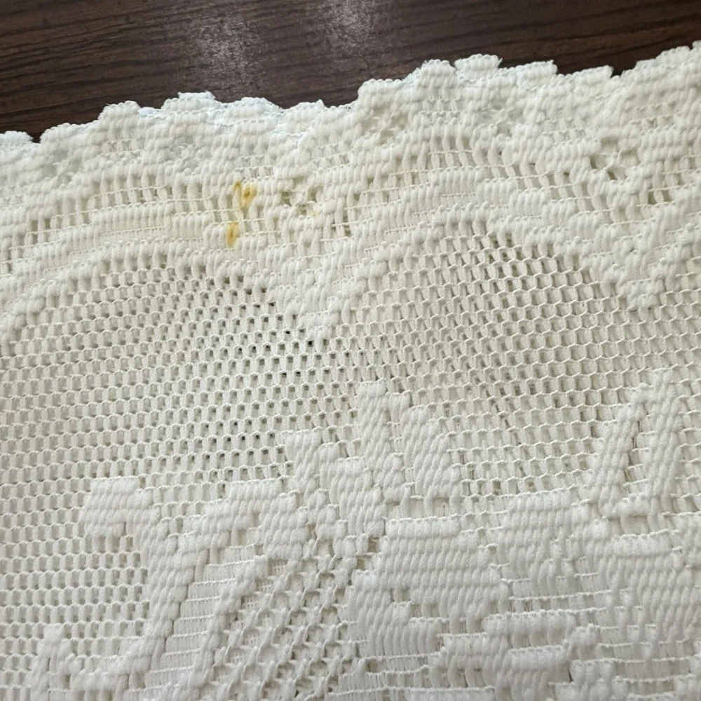 Vintage Ivory Lace Placemats Set Of 9 Floral Filet Lace Cottagecore Farmhouse
